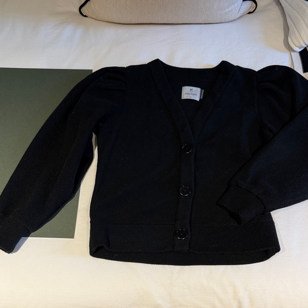 Dudley Stephens Black Women's Sweater with pleated shoulders